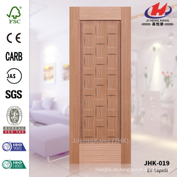 JHK-019 Carb Certificado Grid Layout Madera natural Sapele HDF UAE Panel de la puerta